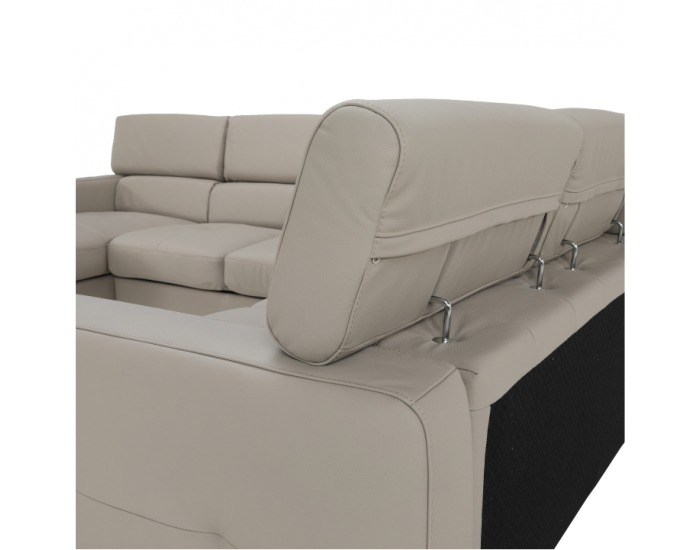 Kožená rohová sedačka U s rozkladom Sammy P - piesková koža (Yak Sand M6903)