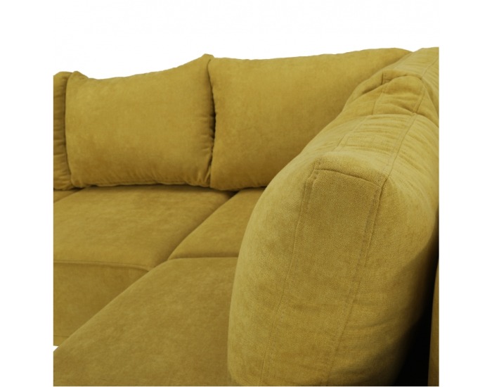 Rohová sedačka s rozkladom a úložným priestorom Lena P - horčicová