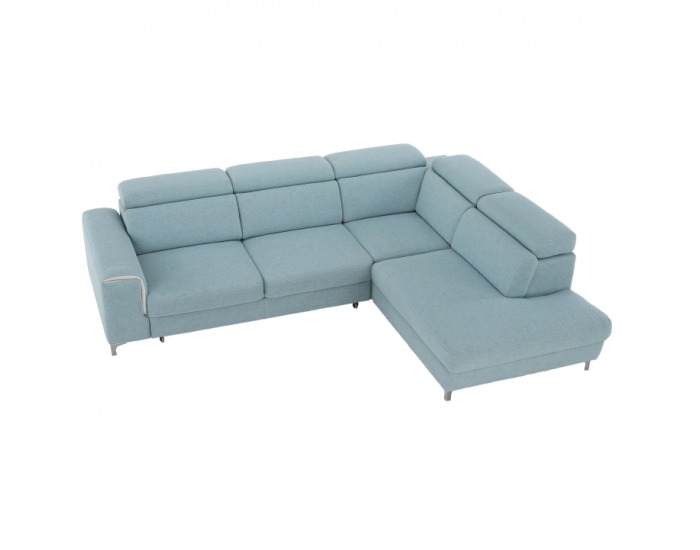 Rohová sedačka Gevona 2BL+R+OP P - mentolová / krémové šitie