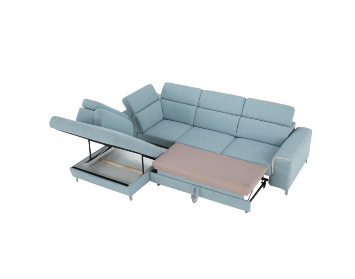 Rozkladacia trojsedačka Gevona 3F - mentolová / krémové šitie