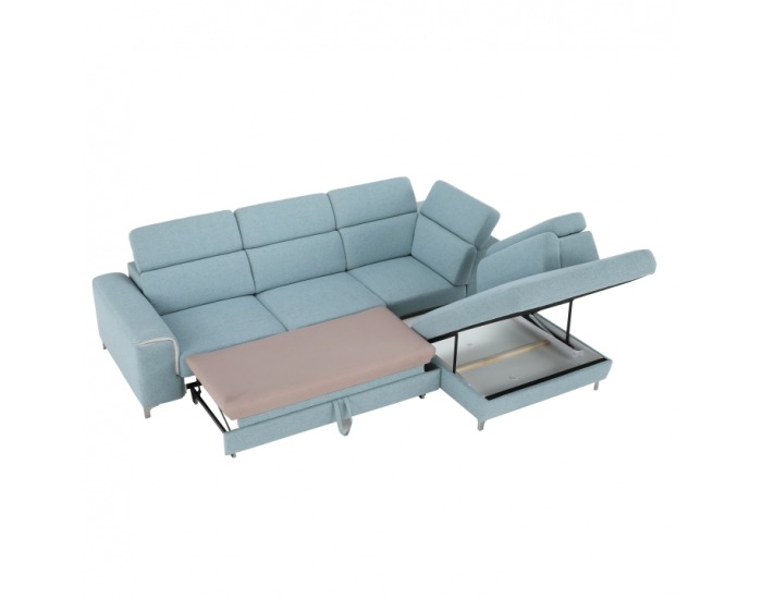 Otoman s úložným priestorom Gevona OSBP P - mentolová / krémové šitie