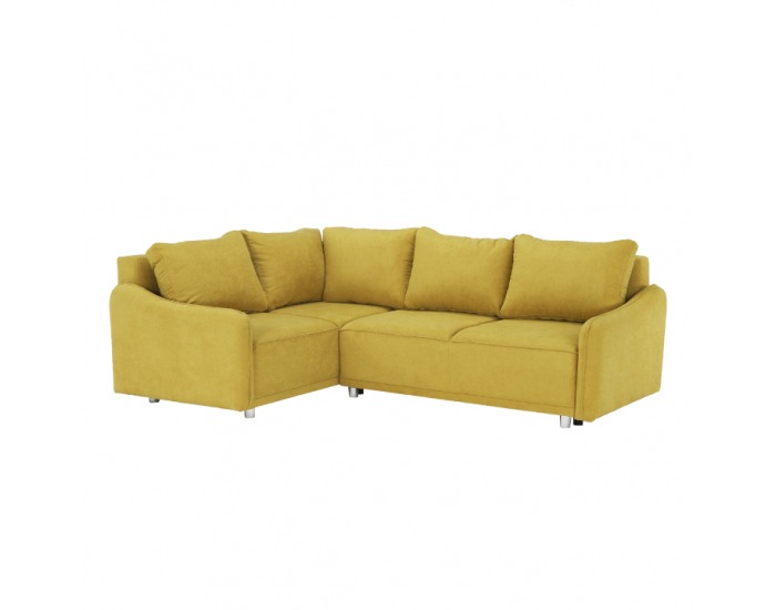 Rohová sedačka s rozkladom a úložným priestorom Lena L - horčicová