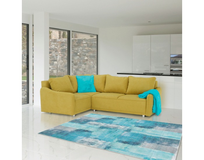 Rohová sedačka s rozkladom a úložným priestorom Lena L - horčicová