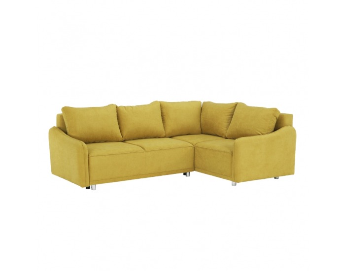 Rohová sedačka s rozkladom a úložným priestorom Lena P - horčicová