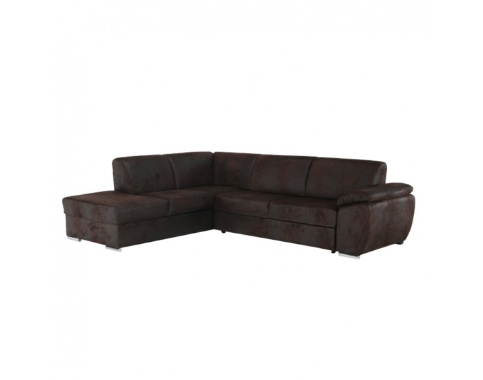 Rohová sedačka s rozkladom Vador L - čokoládová