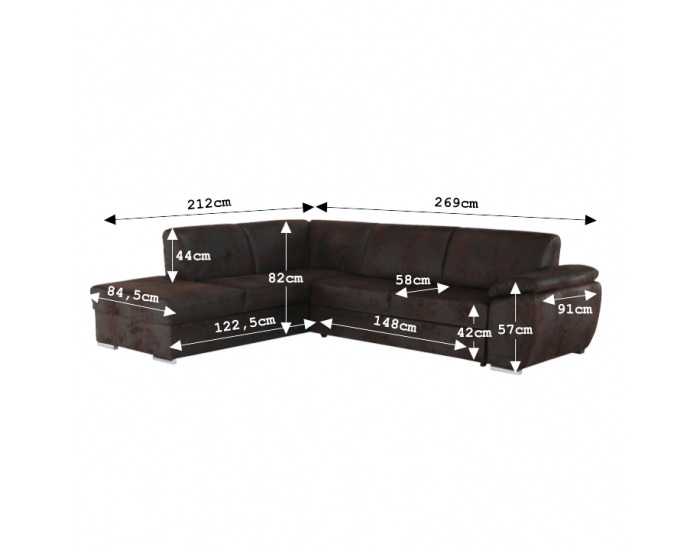 Rohová sedačka s rozkladom Vador L - čokoládová