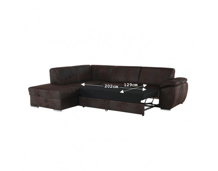 Rohová sedačka s rozkladom Vador L - čokoládová