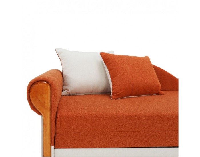 Rozkladacia pohovka s úložným priestorom Diane L - oranžová / béžová