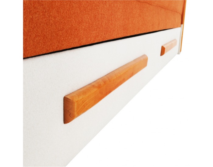 Rozkladacia pohovka s úložným priestorom Diane L - oranžová / béžová