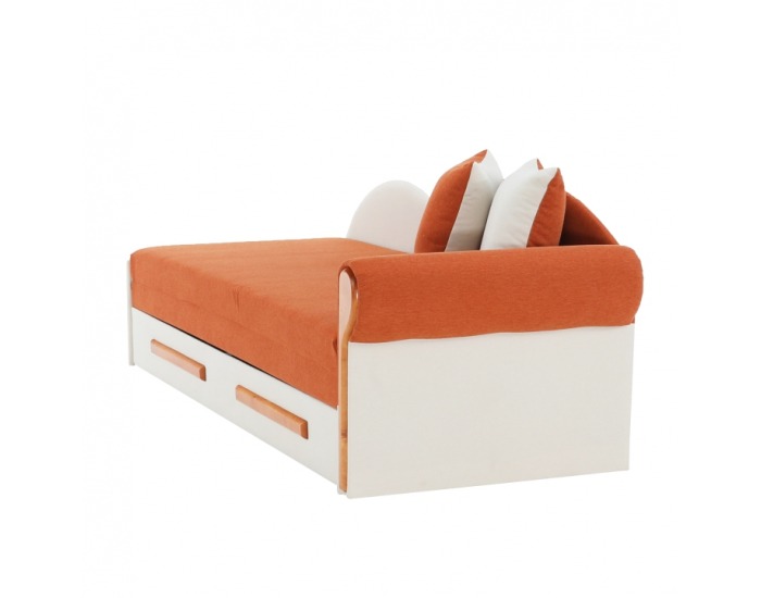 Rozkladacia pohovka s úložným priestorom Diane P - oranžová / béžová