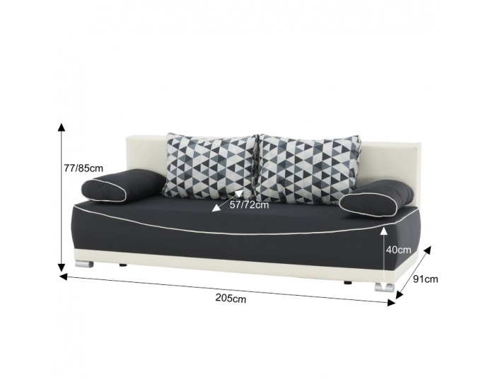 Rozkladacia pohovka s úložným priestorom Dinar - sivá / béžová