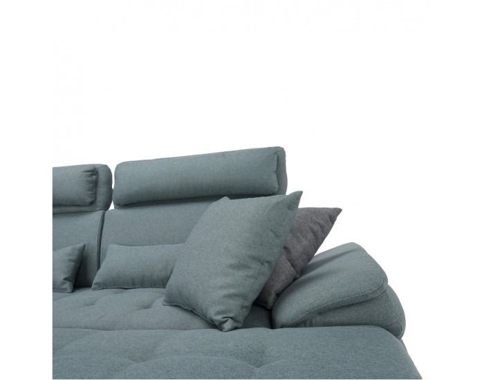 Rohová sedačka s rozkladom a úložným priestorom Natik P - sivá / mentolová