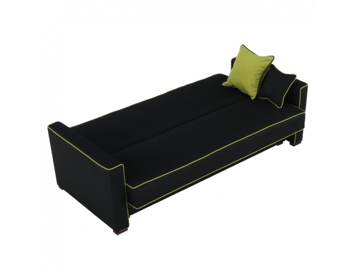 Rozkladacia pohovka s úložným priestorom Lumia - čierna / neónová