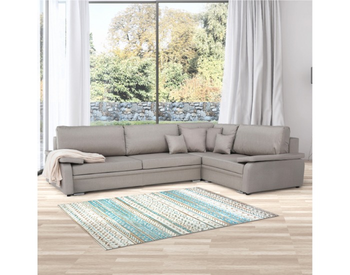 Rohová sedačka s rozkladom a úložným priestorom Caruzo P - krémová