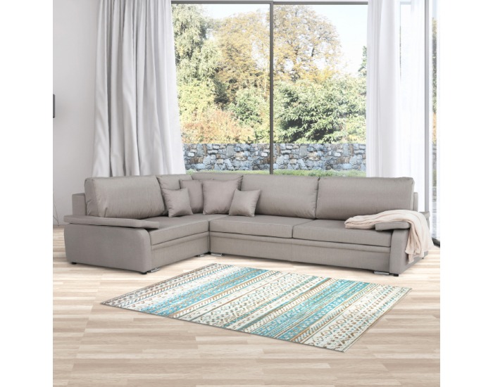 Rohová sedačka s rozkladom a úložným priestorom Caruzo L - krémová