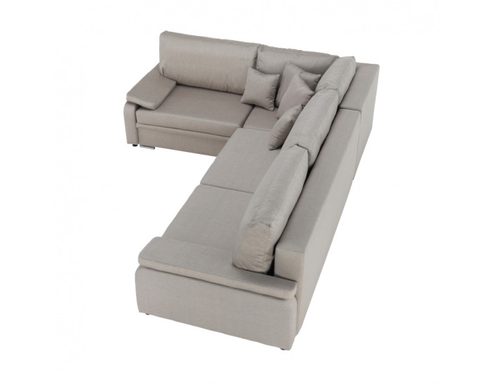 Rohová sedačka s rozkladom a úložným priestorom Caruzo L - krémová