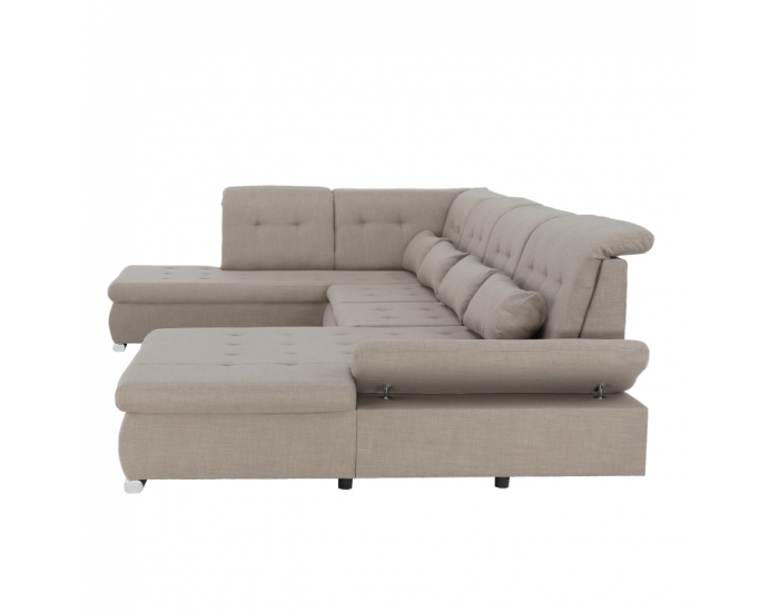 Rohová sedačka U s rozkladom Resta L - béžová