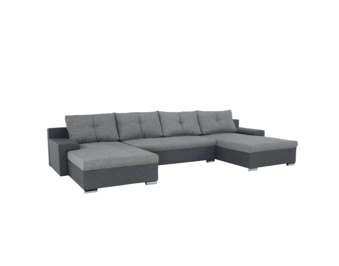 Rohová sedačka U s rozkladom Savona U L/P - svetlosivá / sivá