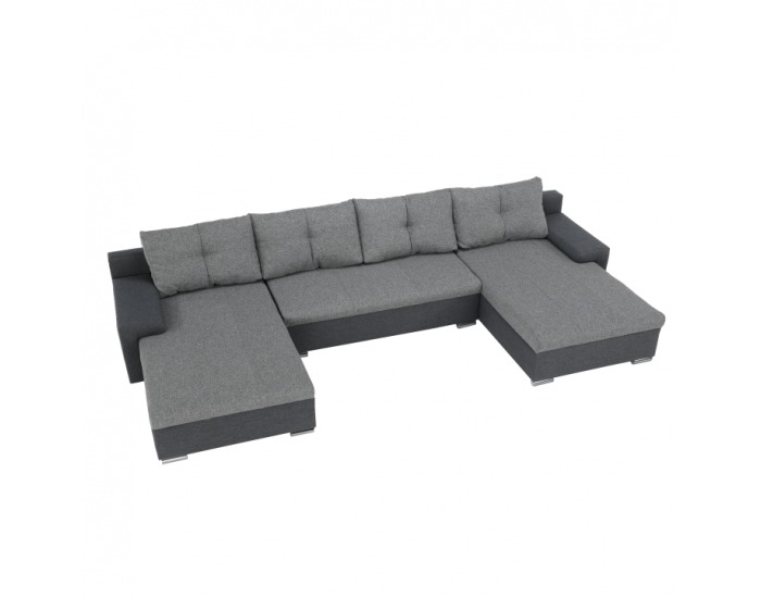 Rohová sedačka U s rozkladom Savona U L/P - svetlosivá / sivá