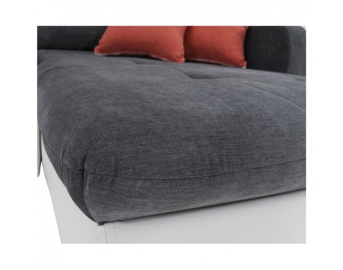 Rohová sedačka s rozkladom Kastor L - biela / sivá