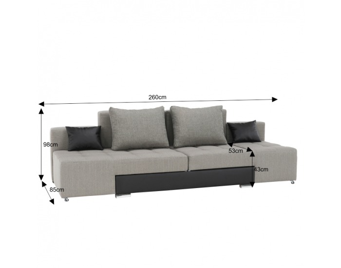 Rozkladacia pohovka s úložným priestorom Atlantico - béžová / hnedá