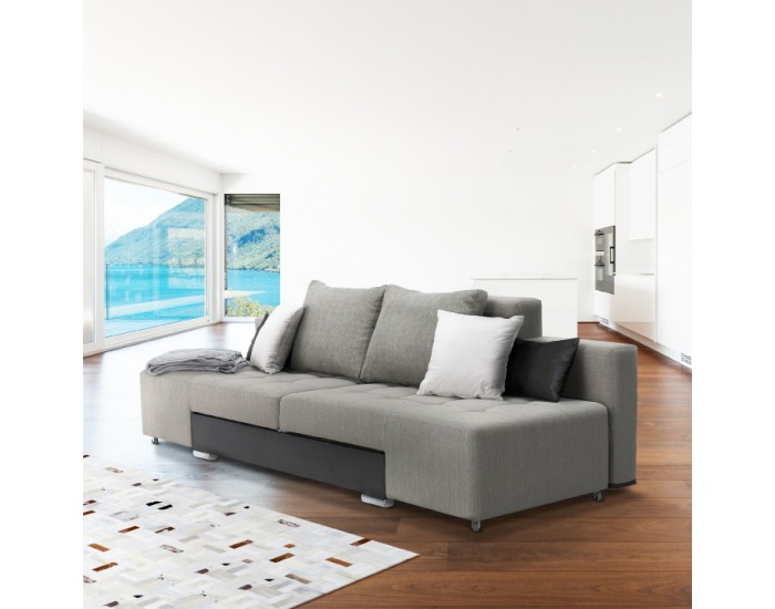 Rozkladacia pohovka s úložným priestorom Atlantico - béžová / hnedá