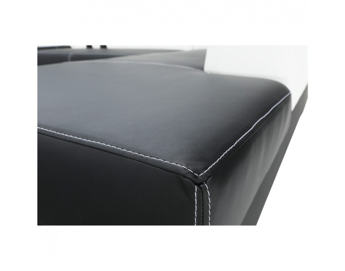 Rohová sedačka s rozkladom a úložným priestorom Peter New P - čierna / biela