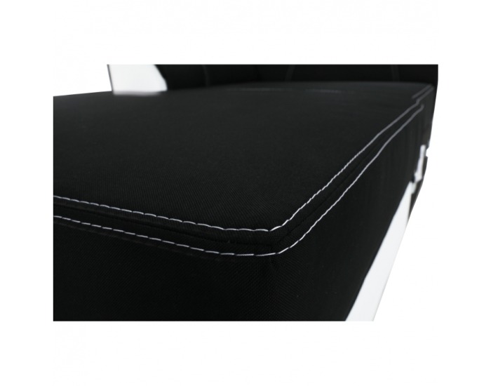 Rohová sedačka s rozkladom a úložným priestorom Maruti L - biela / čierna