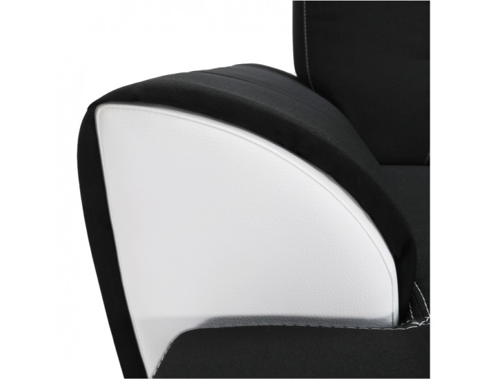 Rohová sedačka s rozkladom a úložným priestorom Maruti L - biela / čierna