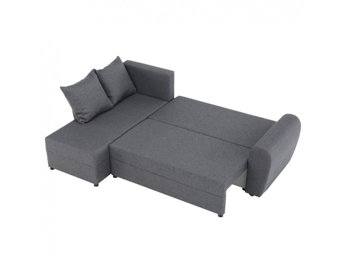 Rohová sedačka s rozkladom a úložným priestorom Roma New L/P - sivá