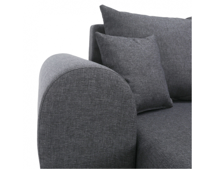 Rohová sedačka s rozkladom a úložným priestorom Roma New L/P - sivá