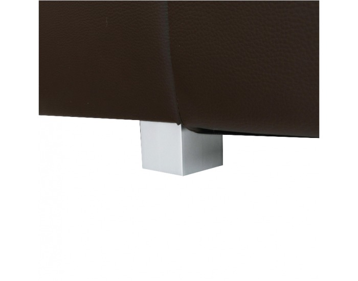 Rohová sedačka s rozkladom Petrana New L - hnedá ekokoža / svetlohnedý šenil (Berlin 03)