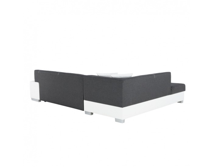 Rohová sedačka s rozkladom a úložným priestorom Peter New L - biela / sivá