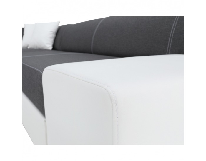 Rohová sedačka s rozkladom a úložným priestorom Peter New L - biela / sivá