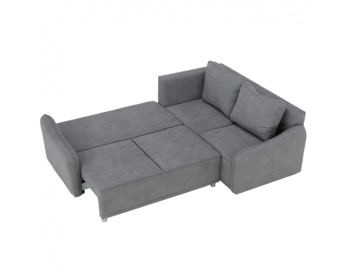 Rohová sedačka s rozkladom a úložným priestorom Lena P - sivá