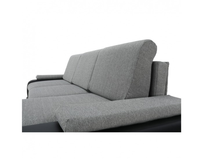 Rohová sedačka s rozkladom a úložným priestorom Late P - čierna / sivá