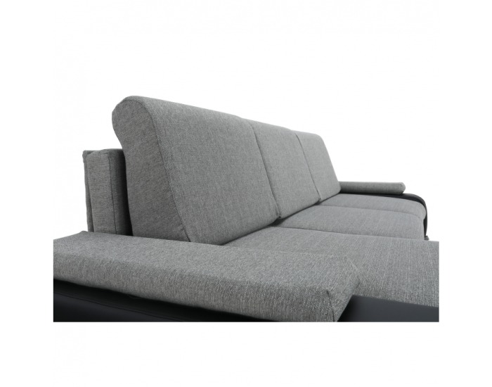 Rohová sedačka s rozkladom a úložným priestorom Late L - čierna / sivá