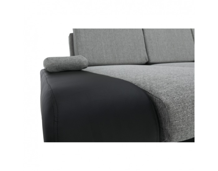 Rohová sedačka s rozkladom a úložným priestorom Late L - čierna / sivá