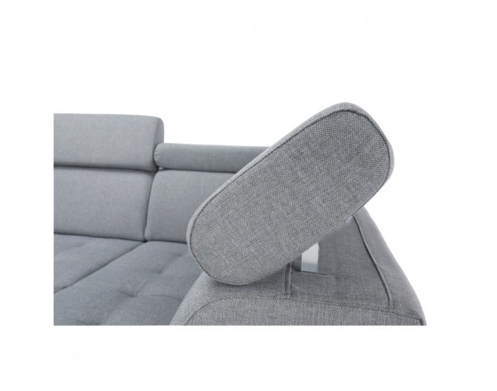 Rohová sedačka U s rozkladom a úložným priestorom Vasto P - čierna / svetlosivá