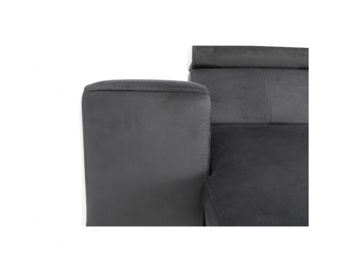 Rohová sedačka U s rozkladom a úložným priestorom Kamelia P - biela / sivá