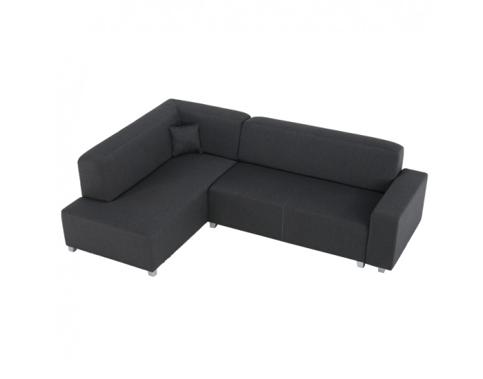 Rohová sedačka s rozkladom a úložným priestorom Colli L - sivočierna