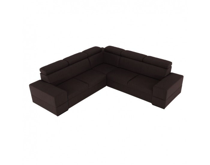 Rohová sedačka s rozkladom a úložným priestorom Monako P - tmavohnedá
