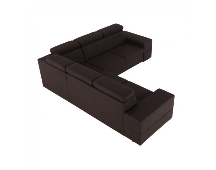 Rohová sedačka s rozkladom a úložným priestorom Monako P - tmavohnedá