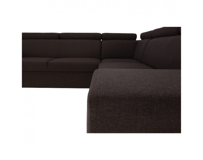 Rohová sedačka s rozkladom a úložným priestorom Monako P - tmavohnedá