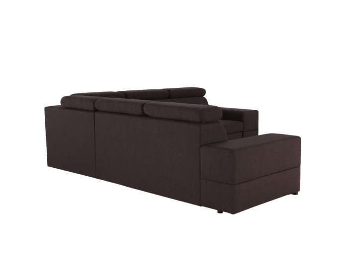 Rohová sedačka s rozkladom a úložným priestorom Monako L - tmavohnedá