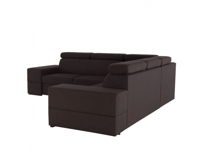 Rohová sedačka s rozkladom a úložným priestorom Monako L - tmavohnedá