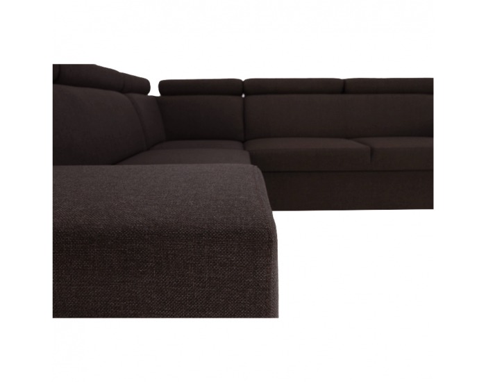Rohová sedačka s rozkladom a úložným priestorom Monako L - tmavohnedá