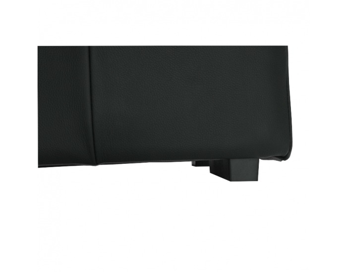 Kožená rohová sedačka U s rozkladom Trek L - čierna koža (Yak M6900)