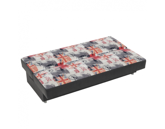 Rozkladacia pohovka Salisa - sivá / červený vzor