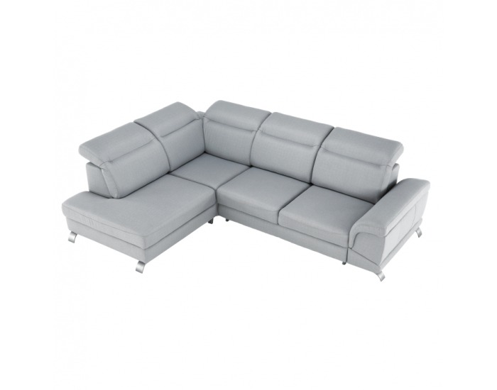 Rohová sedačka s rozkladom a úložným priestorom Ermo L - svetlosivá